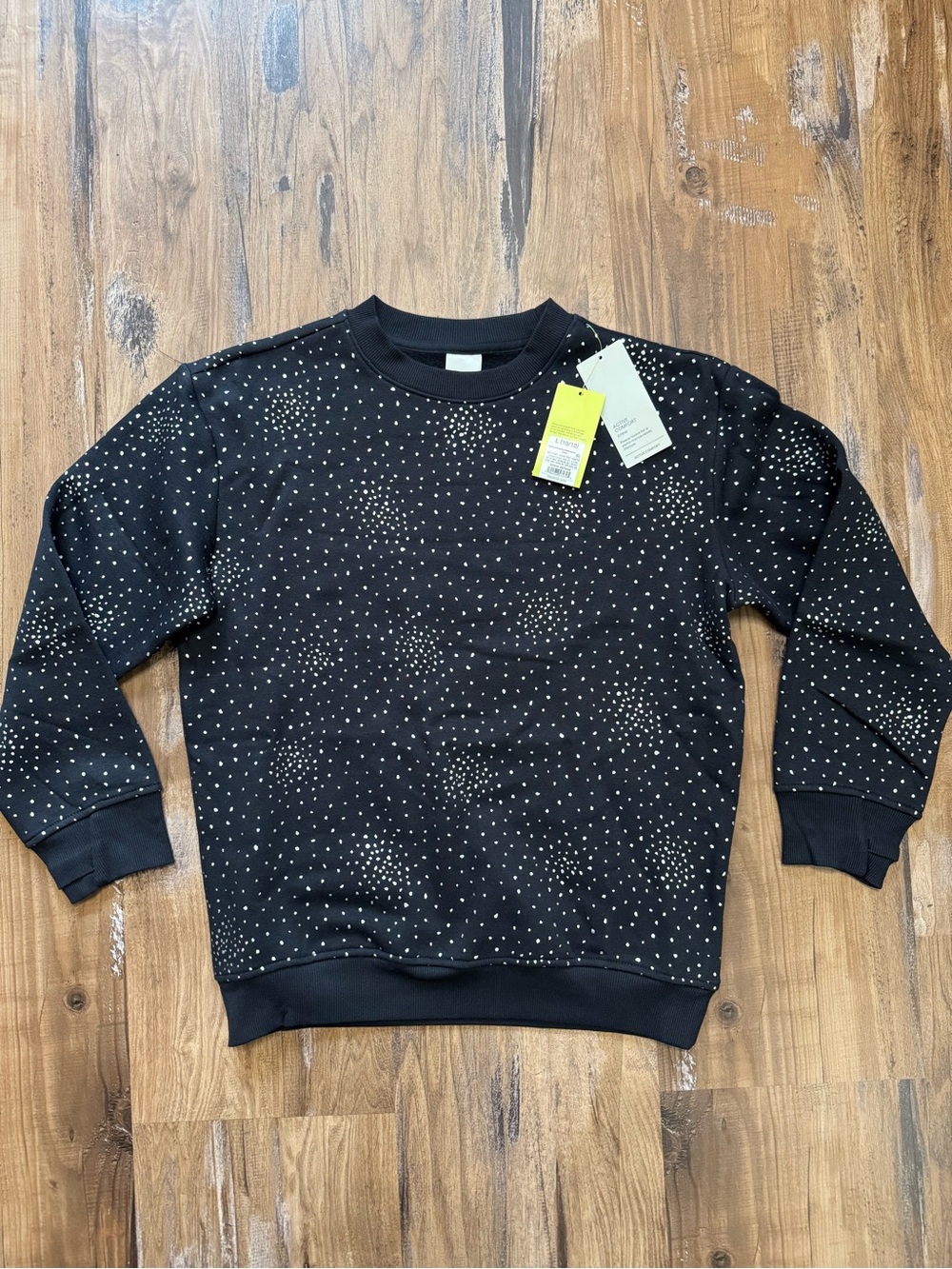 Girls Black Crewneck Sweatshirt